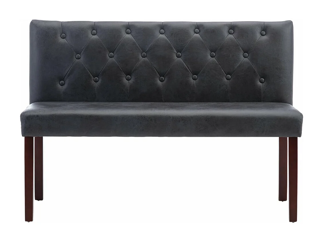 Banco 120 cm camurça artificial cinzento PT470684