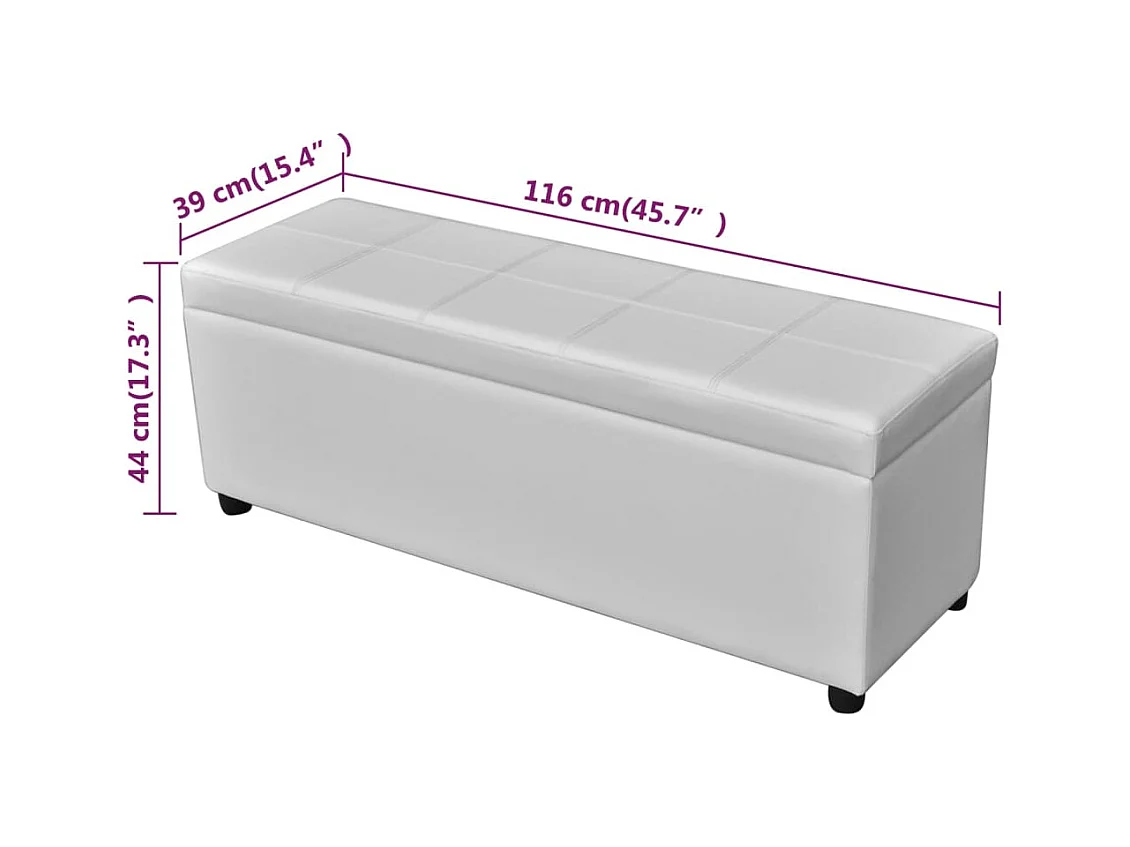 Banc long de rangement Bois Blanc REO92853
