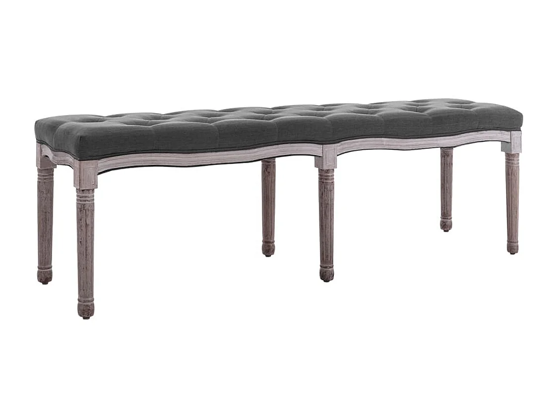 Banc Lin Bois solide 150x40x48 cm Gris foncé REO34662