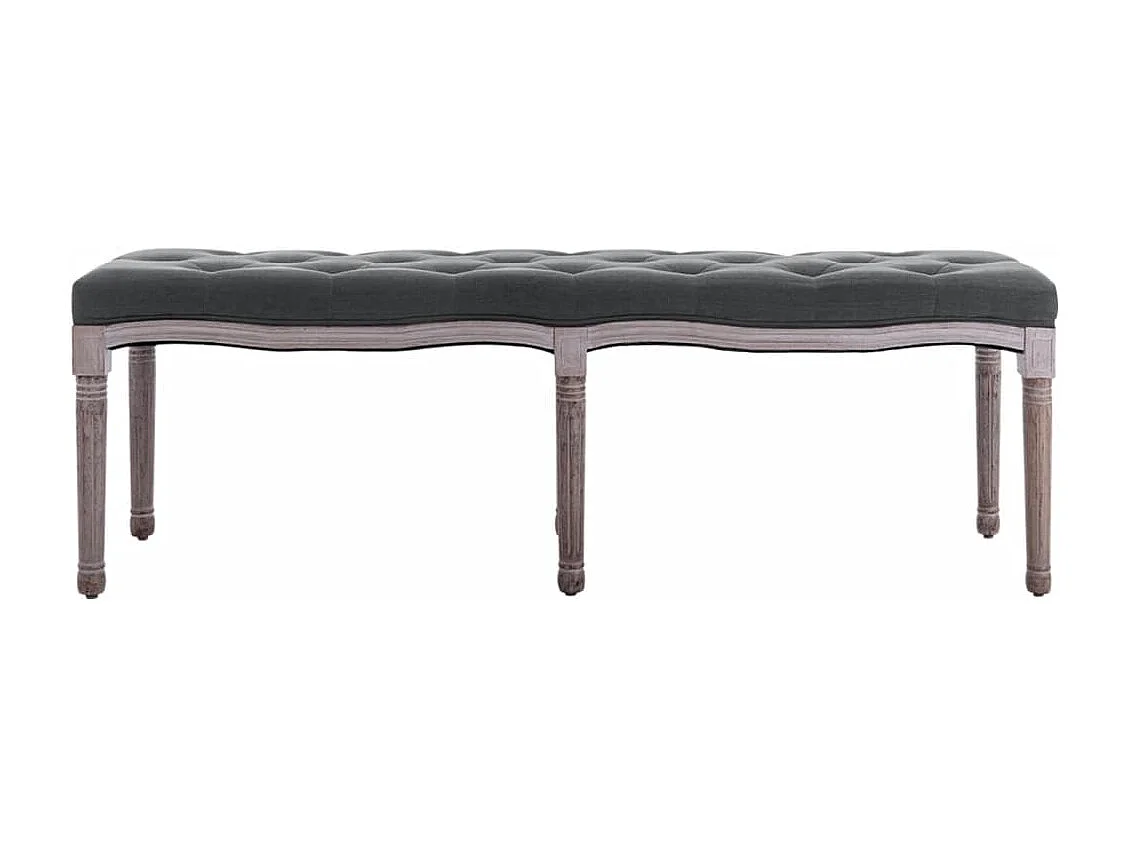 Banc Lin Bois solide 150x40x48 cm Gris foncé REO34662