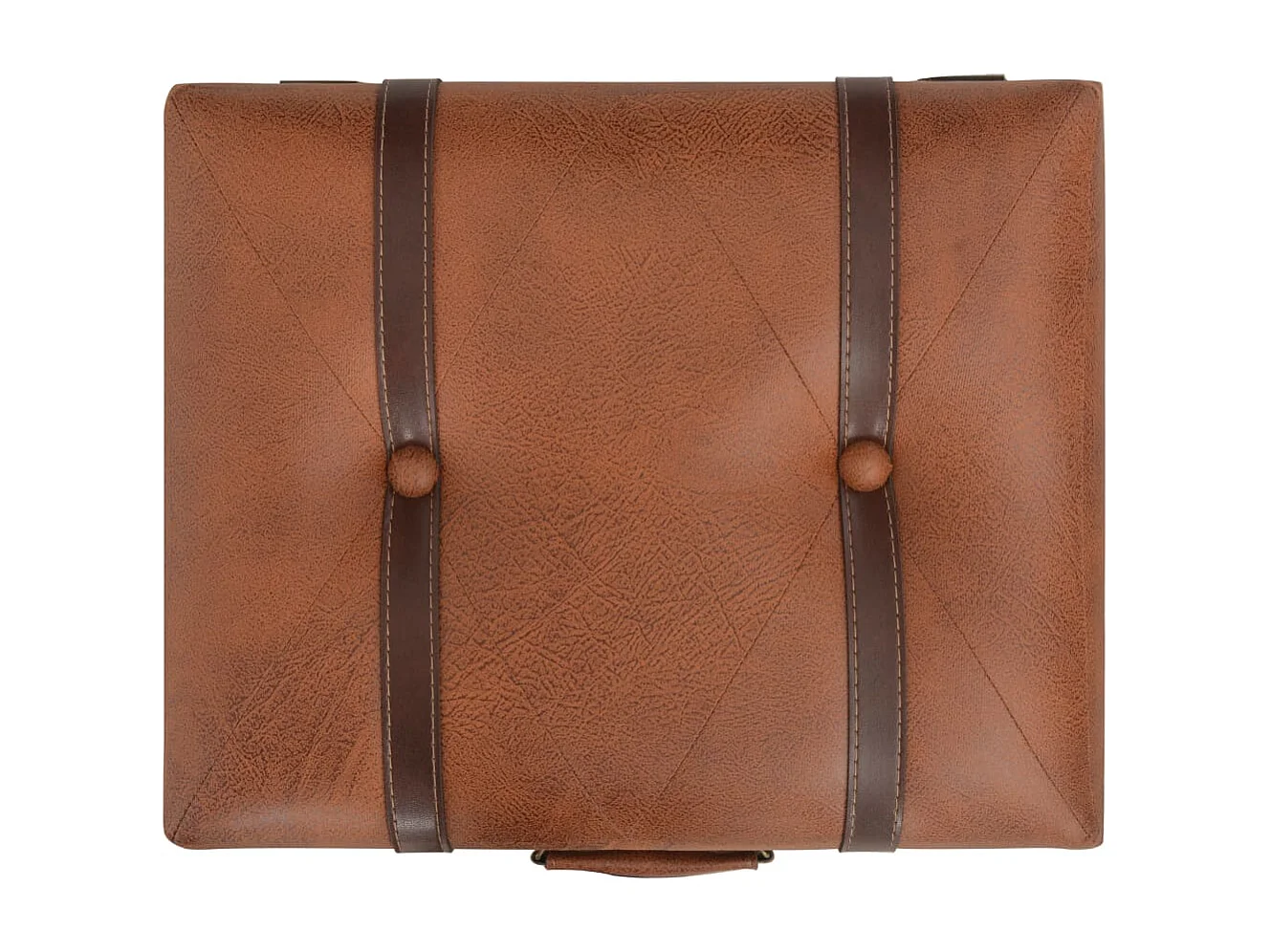 Banc de rangement 40 cm marron pâle similicuir REO81108