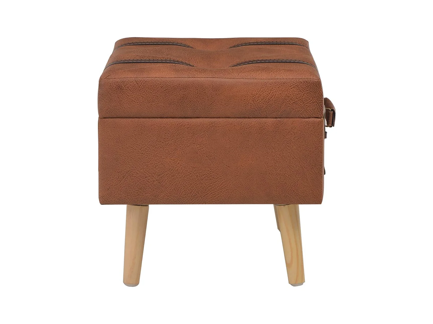 Banc de rangement 40 cm marron pâle similicuir REO81108