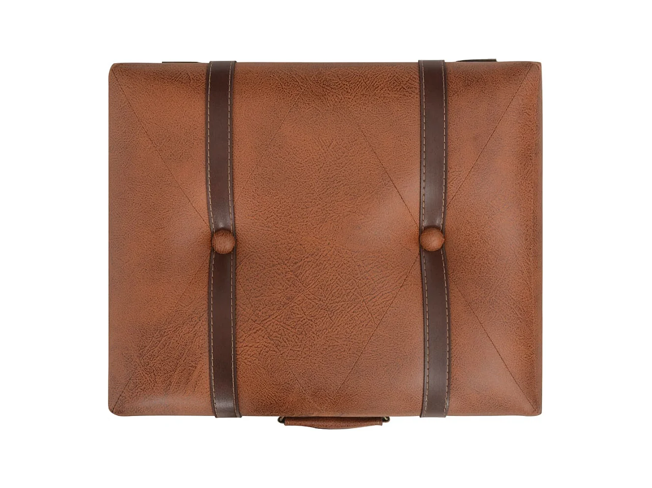 Banc de rangement 40 cm marron pâle similicuir REO81108