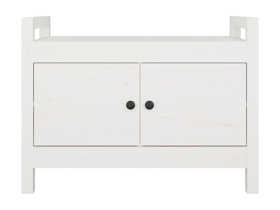 Banco de corredor 80x40x60 cm madeira de pinho maciça branco PT693254