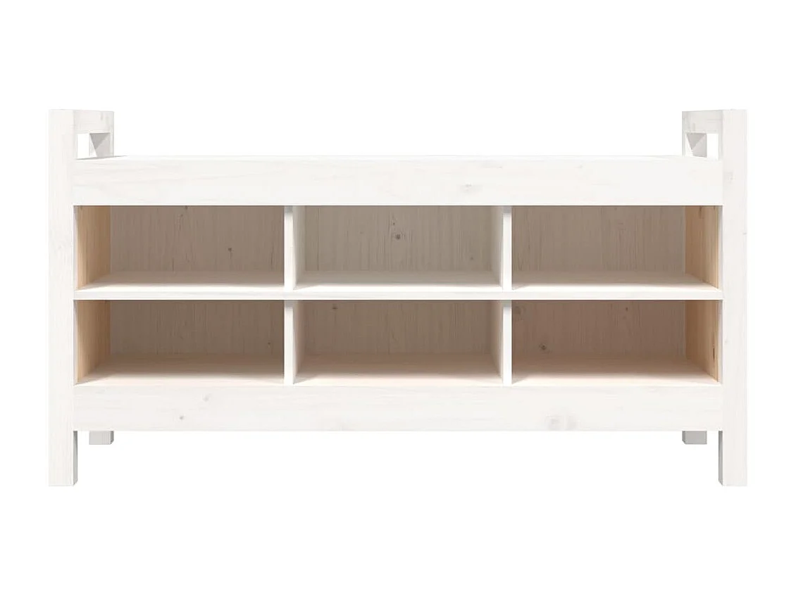 Banc d'entrée Blanc 110x40x60 cm Bois de pin massif REO72444