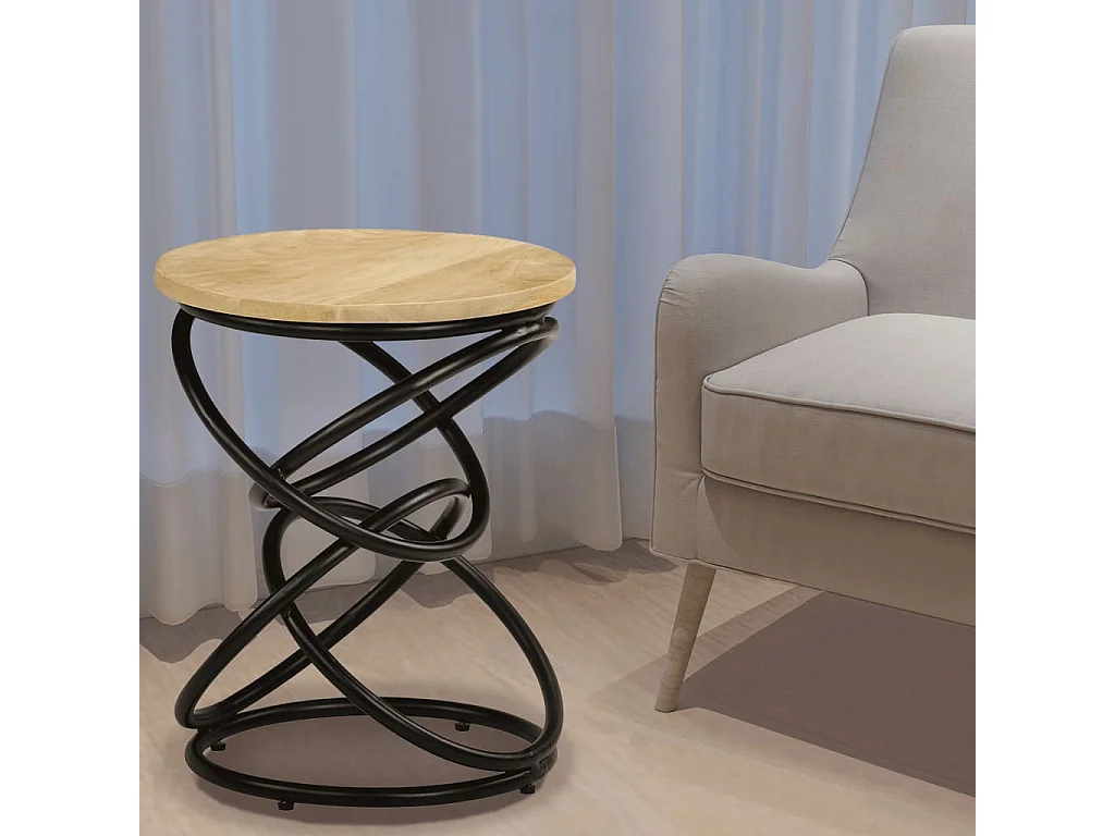 Mesa de centro de madera maciza de mango 40x50 cm ES26029