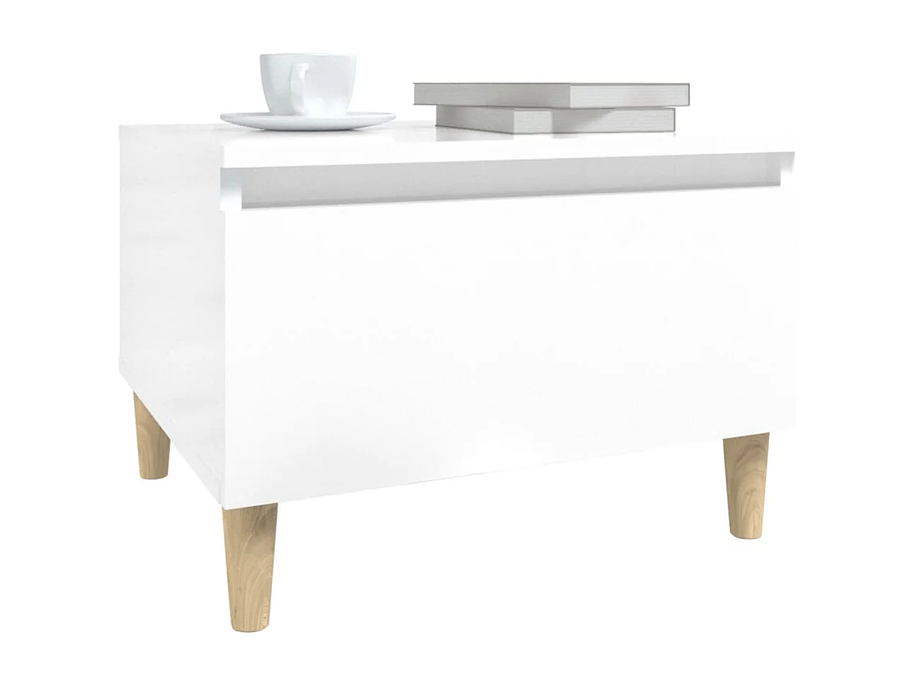 Mesas de apoio 2 pcs 50x46x35cm deriv. madeira branco brilhante PT723332