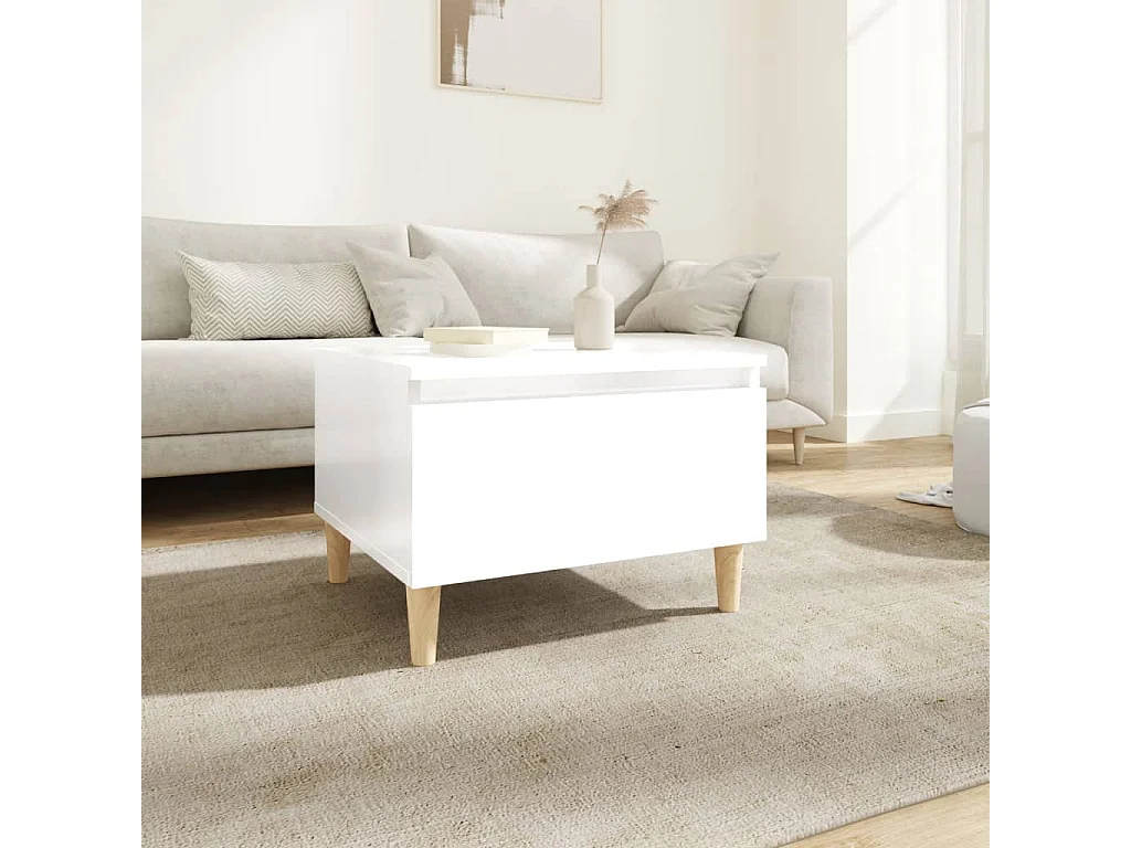 Mesa de centro 50x46x35 cm derivados de madeira branco brilhante PT844174