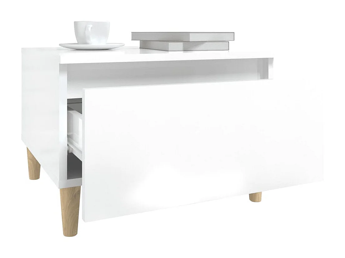 Mesa de centro 50x46x35 cm derivados de madeira branco brilhante PT844174