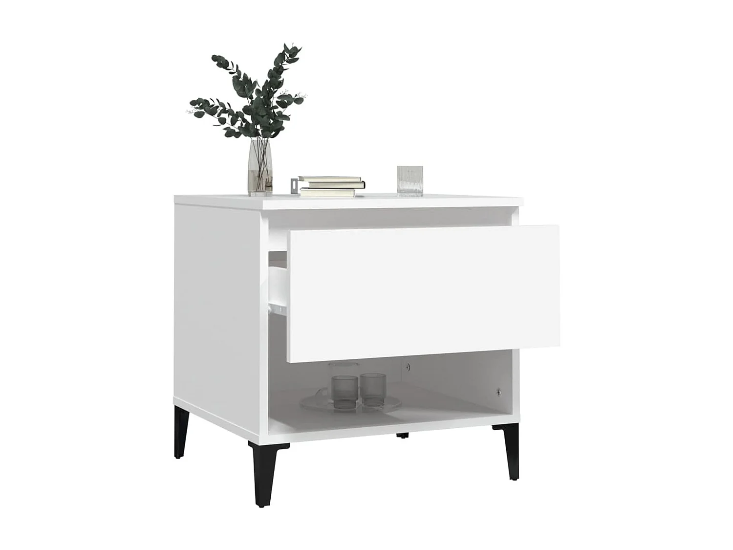 Mesa de centro madera contrachapada blanco 50x46x50 cm ES70055