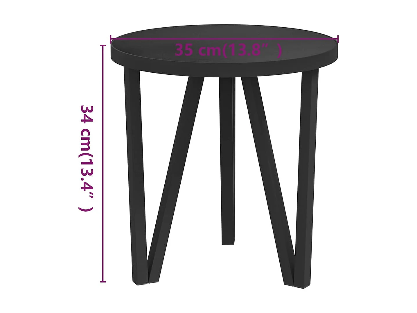 Mesita de centro MDF negra Ø35 cm ES84787