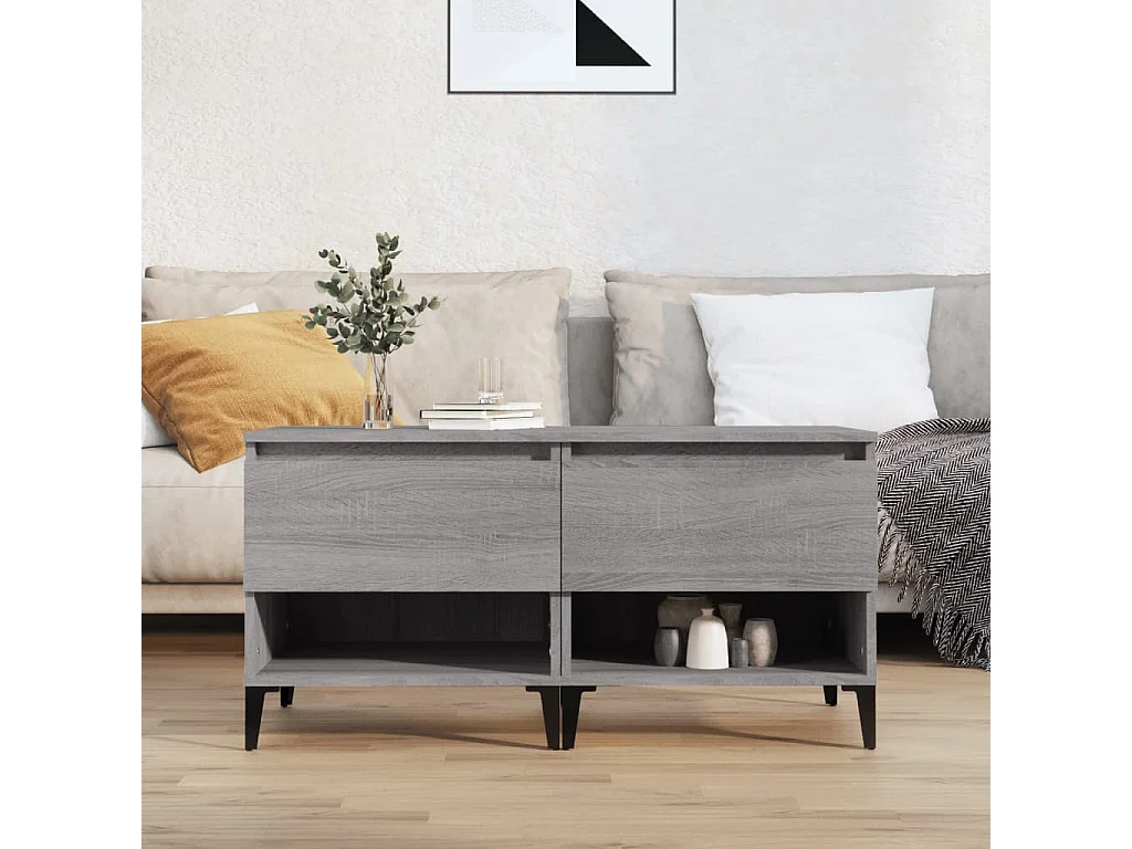 Mesas de apoio 2 pcs 50x46x50 cm deriv. madeira cinzento sonoma PT702683