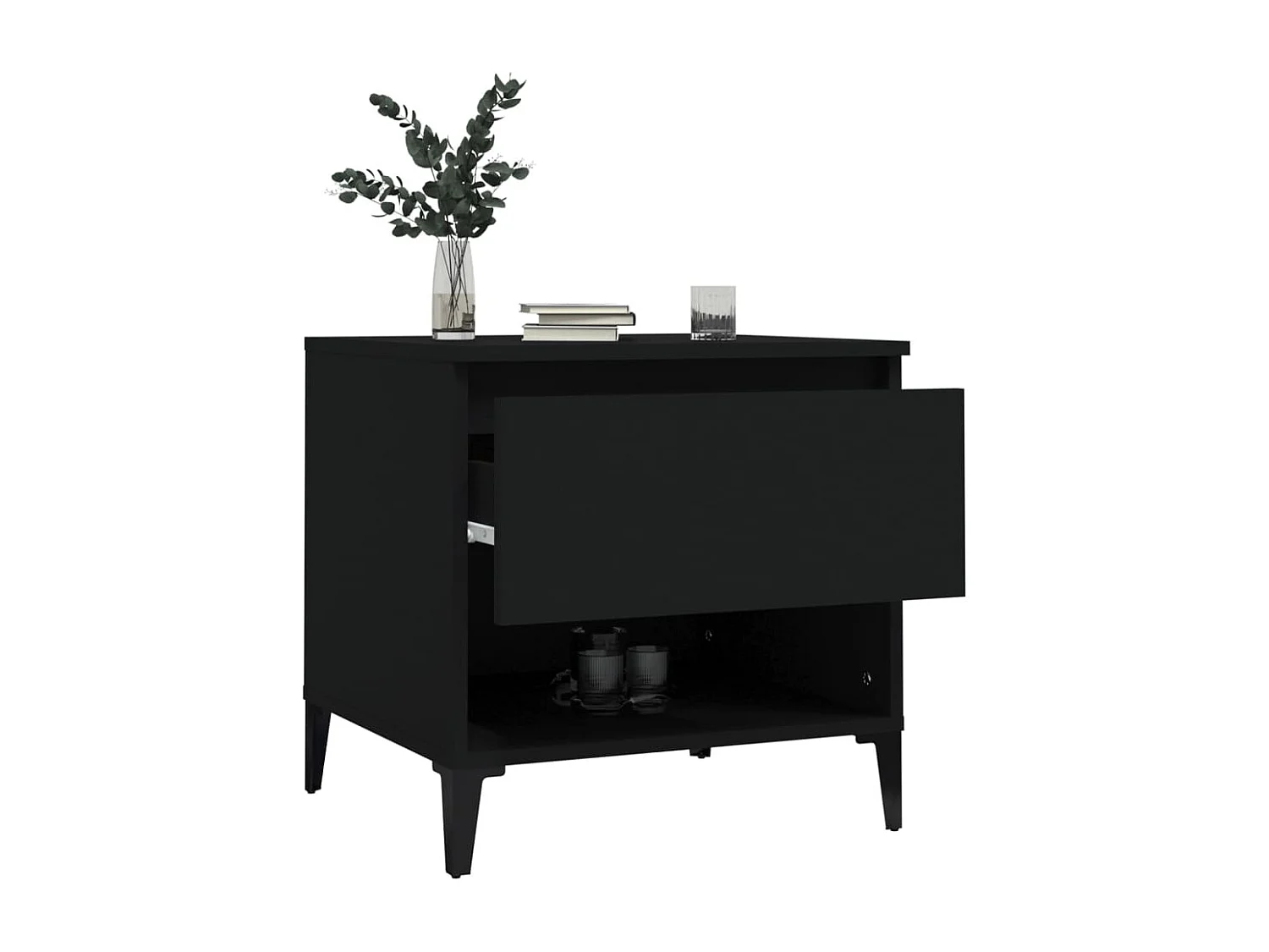 Table basse Noir 50x46x50 cm Bois d’ingénierie GHR71093