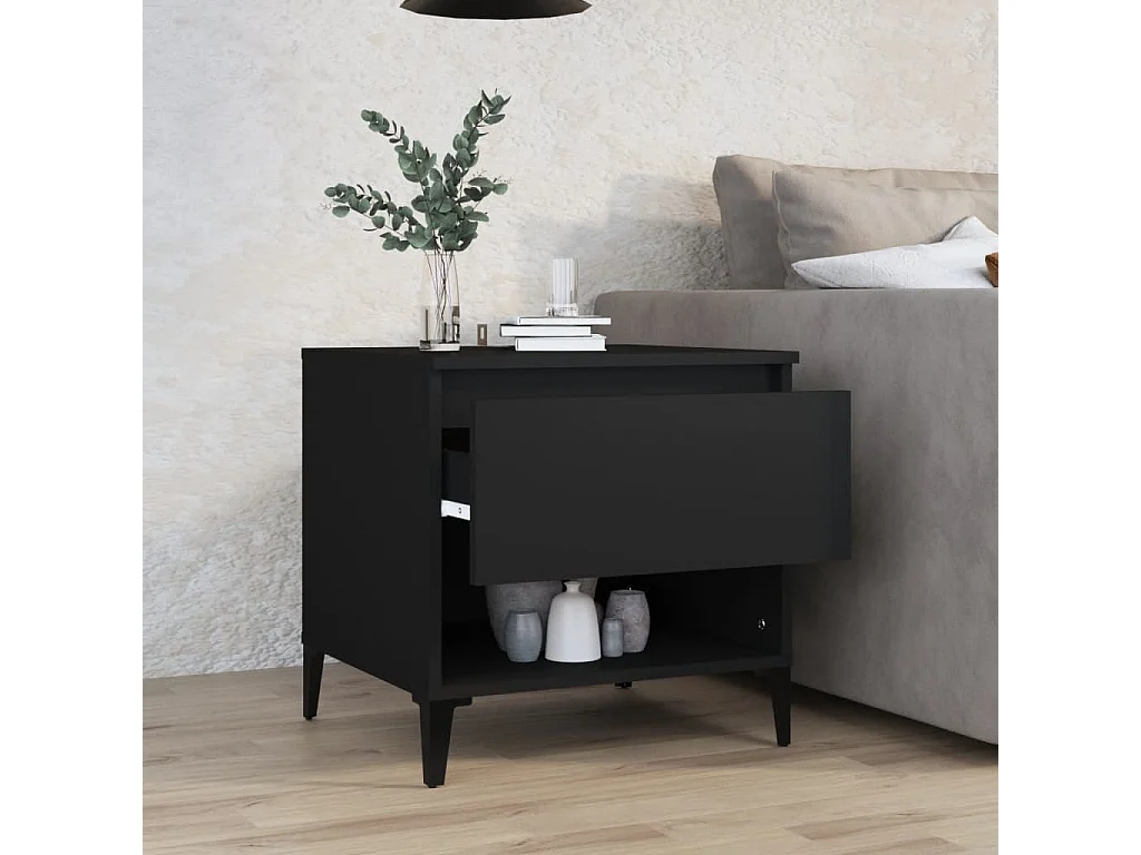 Table basse Noir 50x46x50 cm Bois d’ingénierie GHR71093