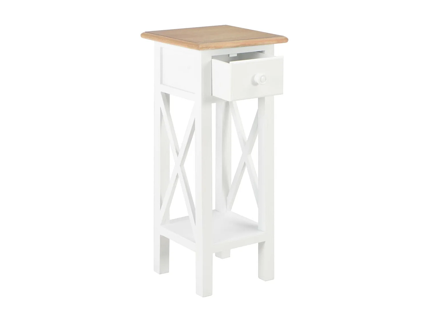 Table basse Blanc 27 x 27 x 65,5 cm Bois GHR14392