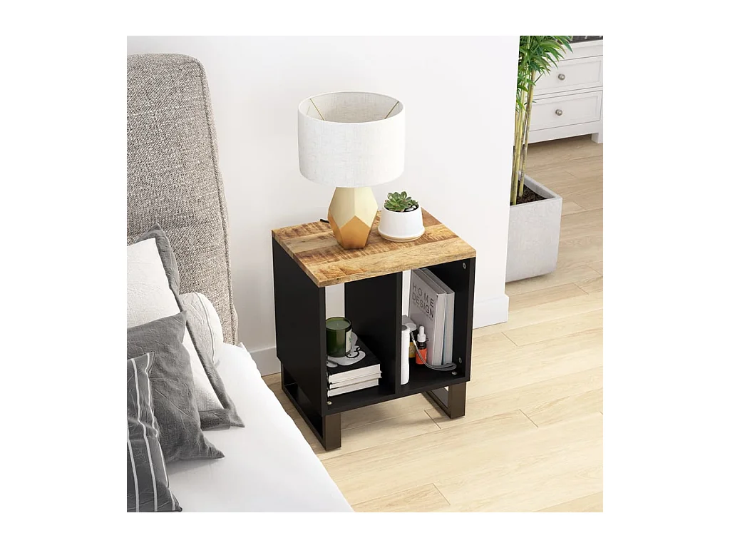Table basse 40x31x46 cm Bois de manguier et d'ingénierie GHR67587