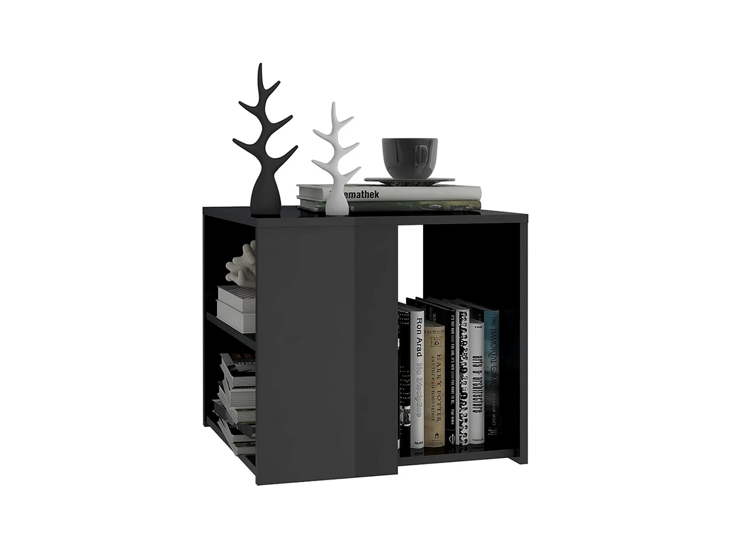 Table basse Gris brillant 50x50x45 cm Aggloméré GHR22490