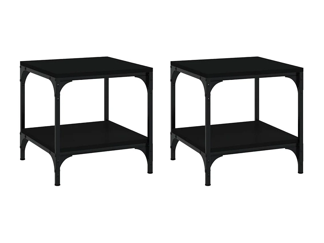 Tables basses 2 pcs Noir 40x40x40 cm Bois d'ingénierie GHR49605
