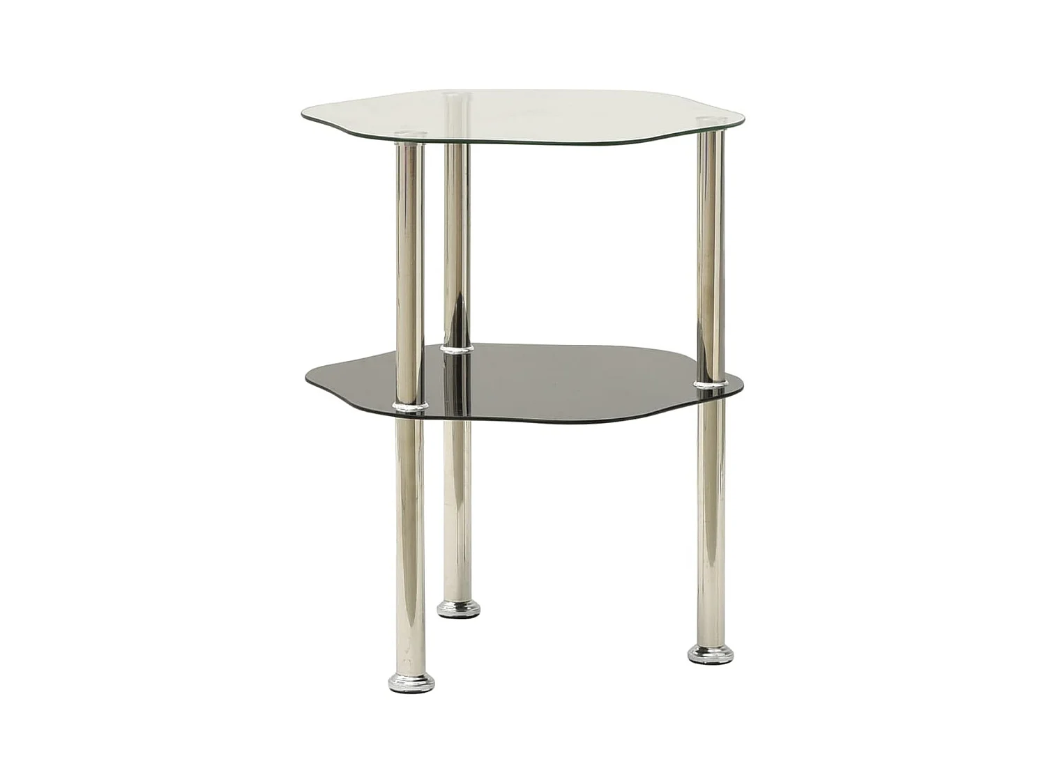 Mesa centro 2 prateleiras 38x38x50cm vidro temp. transp./preto PT189157