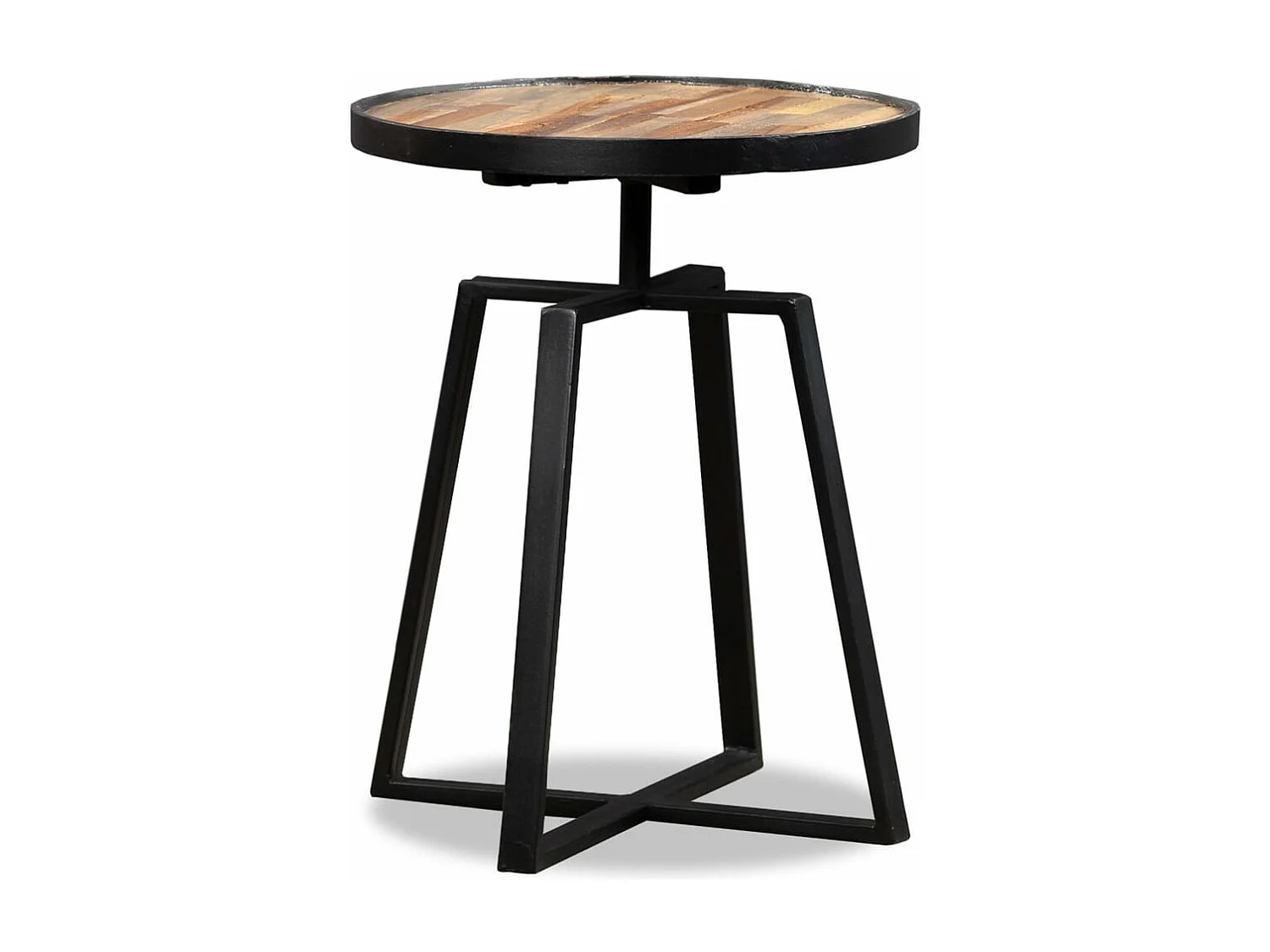Table basse ronde Teck massif de récupération GHR76095