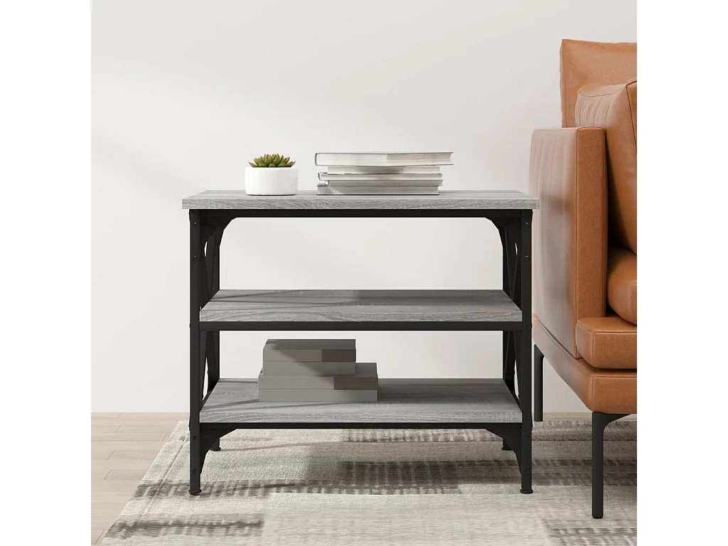 Table basse Sonoma gris 55x38x45 cm Bois d'ingénierie GHR24430