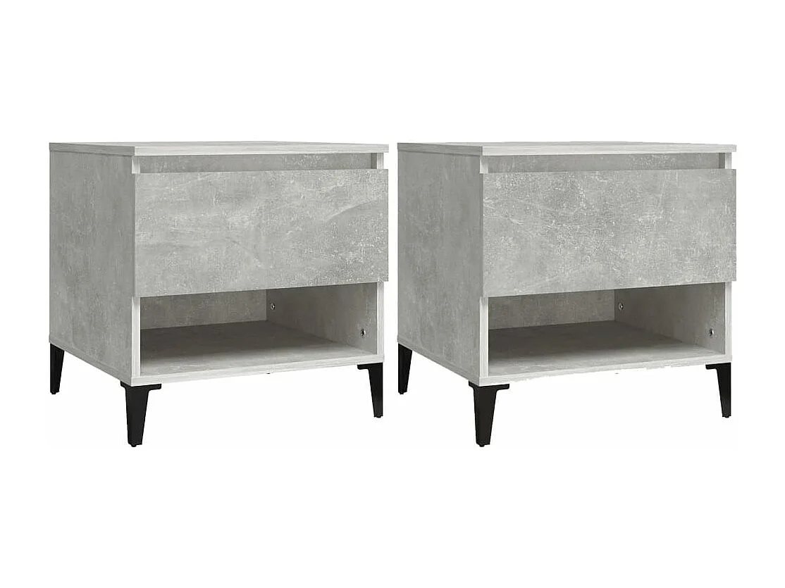 Mesas de apoio 2 pcs 50x46x50cm deriv. madeira cinzento-cimento PT990326