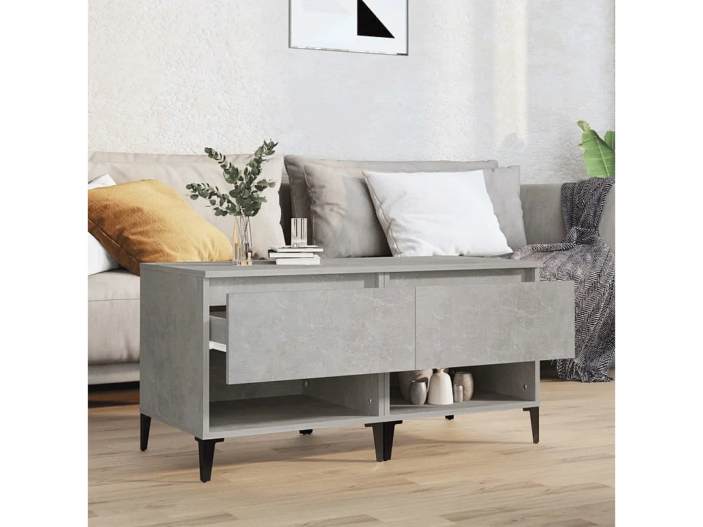 Mesas de apoio 2 pcs 50x46x50cm deriv. madeira cinzento-cimento PT990326