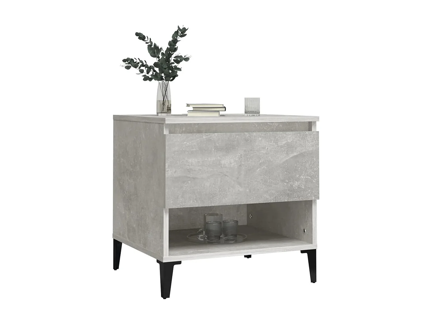 Mesas de apoio 2 pcs 50x46x50cm deriv. madeira cinzento-cimento PT990326