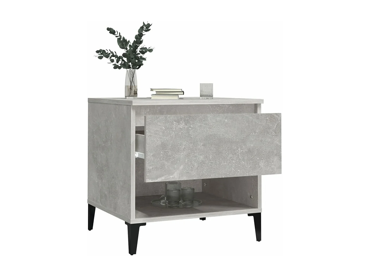 Mesas de apoio 2 pcs 50x46x50cm deriv. madeira cinzento-cimento PT990326