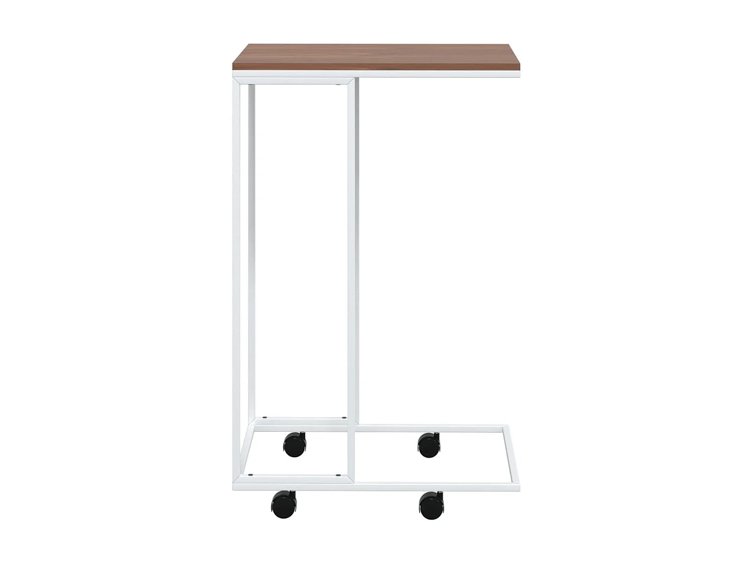 Table basse avec roues Blanc 40x30x63,5cm Bois d'ingénierie GHR51869