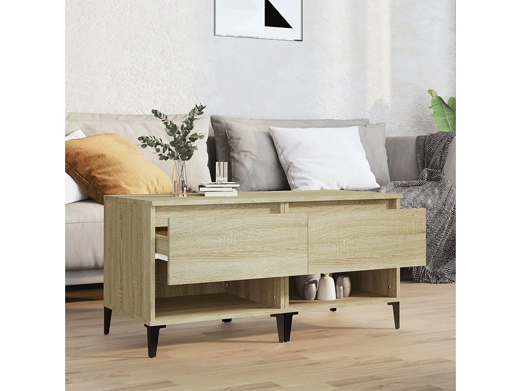 Bijzettafels 2 st 50x46x50 cm bewerkt hout sonoma eikenkleurig NL23938