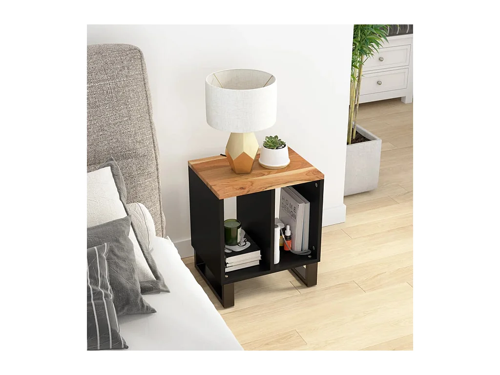 Table basse 40x31x46cm Bois d'acacia solide et d'ingénierie GHR94192