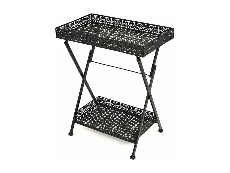 Mesa de centro plegable estilo vintage metal 58x35x72 cm negro ES28043