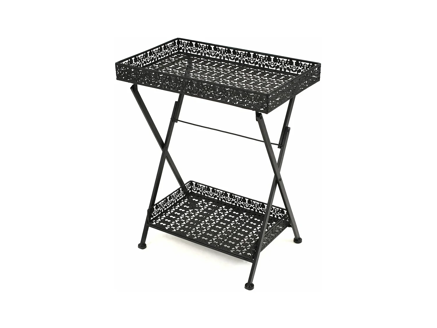 Mesa de centro plegable estilo vintage metal 58x35x72 cm negro ES28043