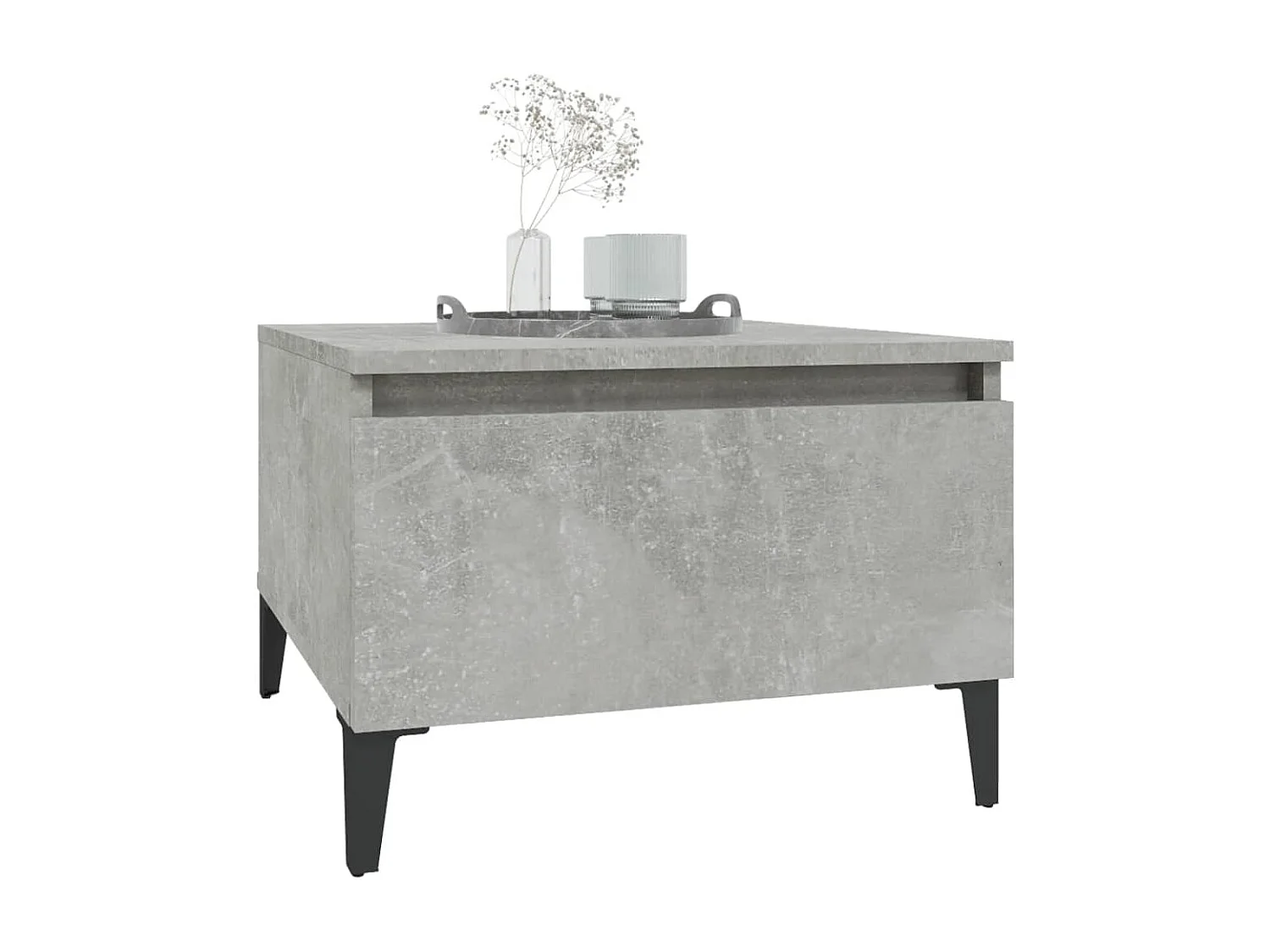 Mesas de apoio 2 pcs 50x46x35cm deriv. madeira cinzento-cimento PT456175