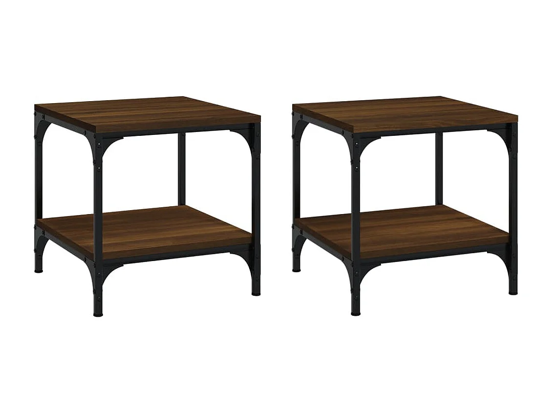 Tables basses 2 pcs Chêne marron 40x40x40 cm Bois ingénierie GHR10663