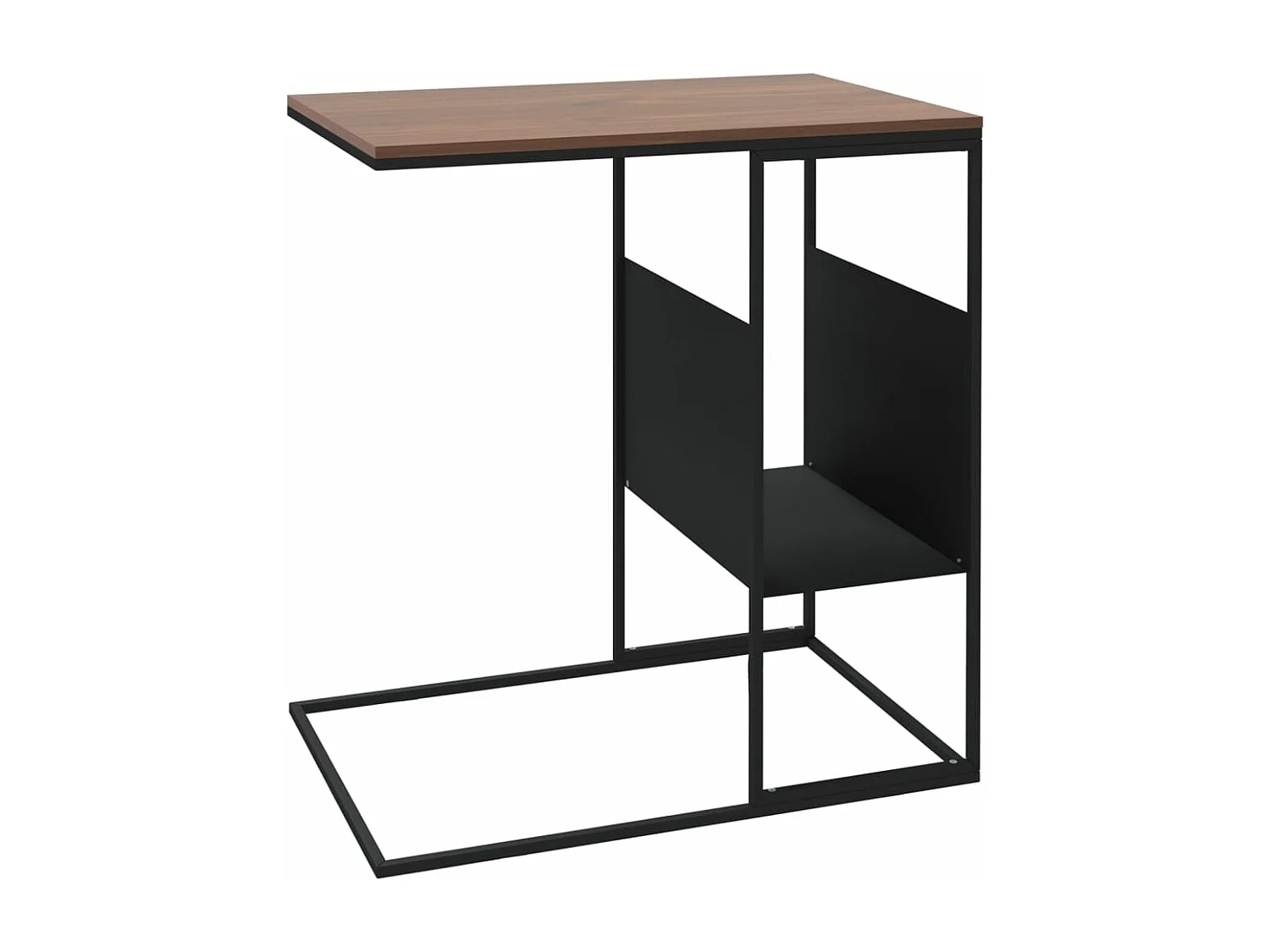 Mesa de centro de madera contrachapada negro 55x36x59,5 cm ES49410