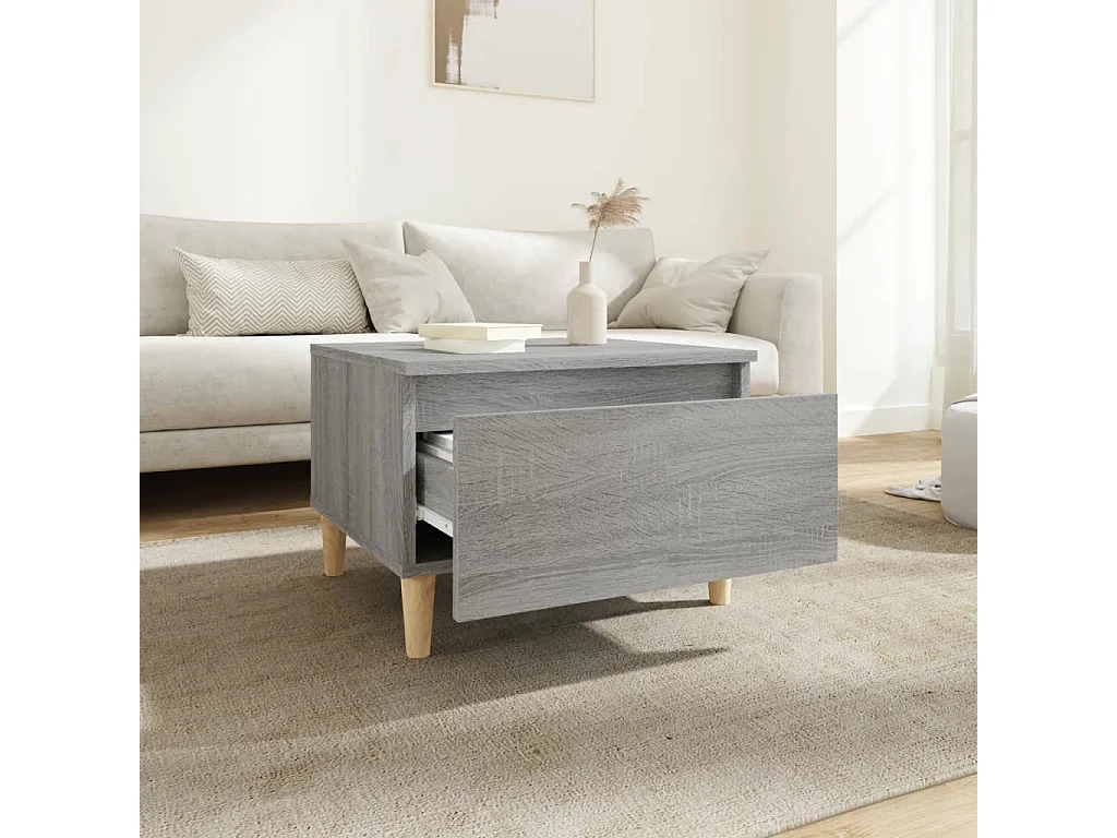 Bijzettafel 50x46x35 cm bewerkt hout grijs sonoma eikenkleurig NL90506