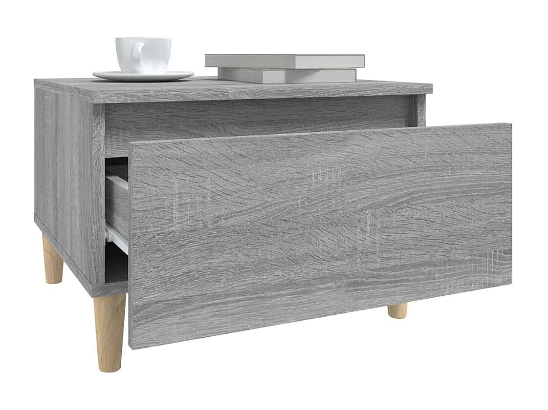 Bijzettafel 50x46x35 cm bewerkt hout grijs sonoma eikenkleurig NL90506