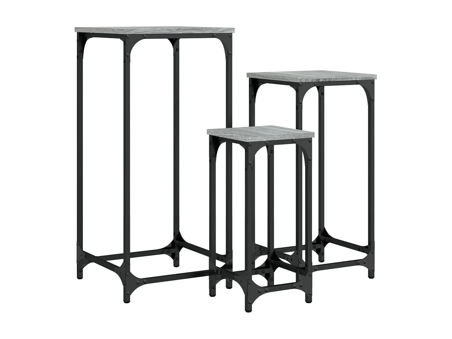Tables gigognes 3 pcs sonoma gris bois d'ingénierie GHR37439