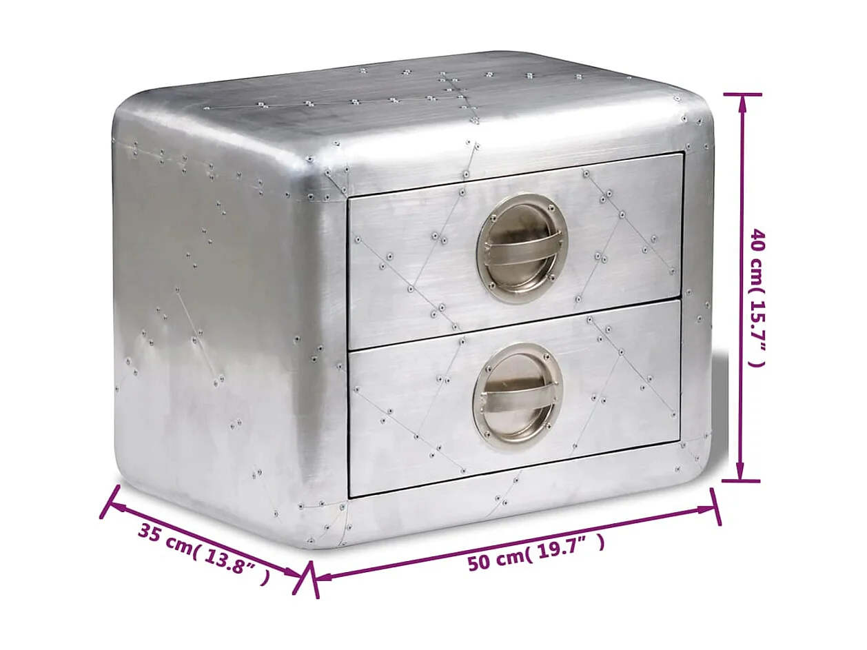 Tables basses avec 2 tiroirs vintage style d'aviation GHR47511