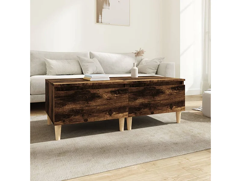 Bijzettafels 2 st 50x46x35 cm bewerkt hout gerookt eikenkleurig NL36404