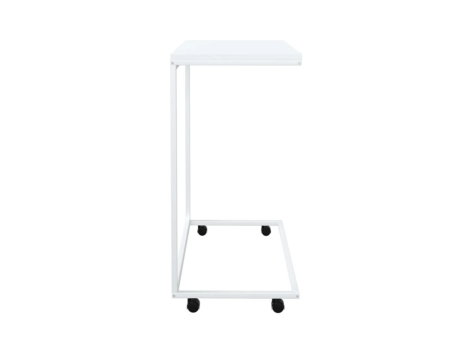 Table basse avec roues Blanc 55x35x70 cm Bois d'ingénierie GHR13922