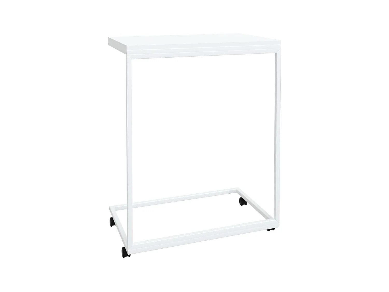 Table basse avec roues Blanc 55x35x70 cm Bois d'ingénierie GHR13922