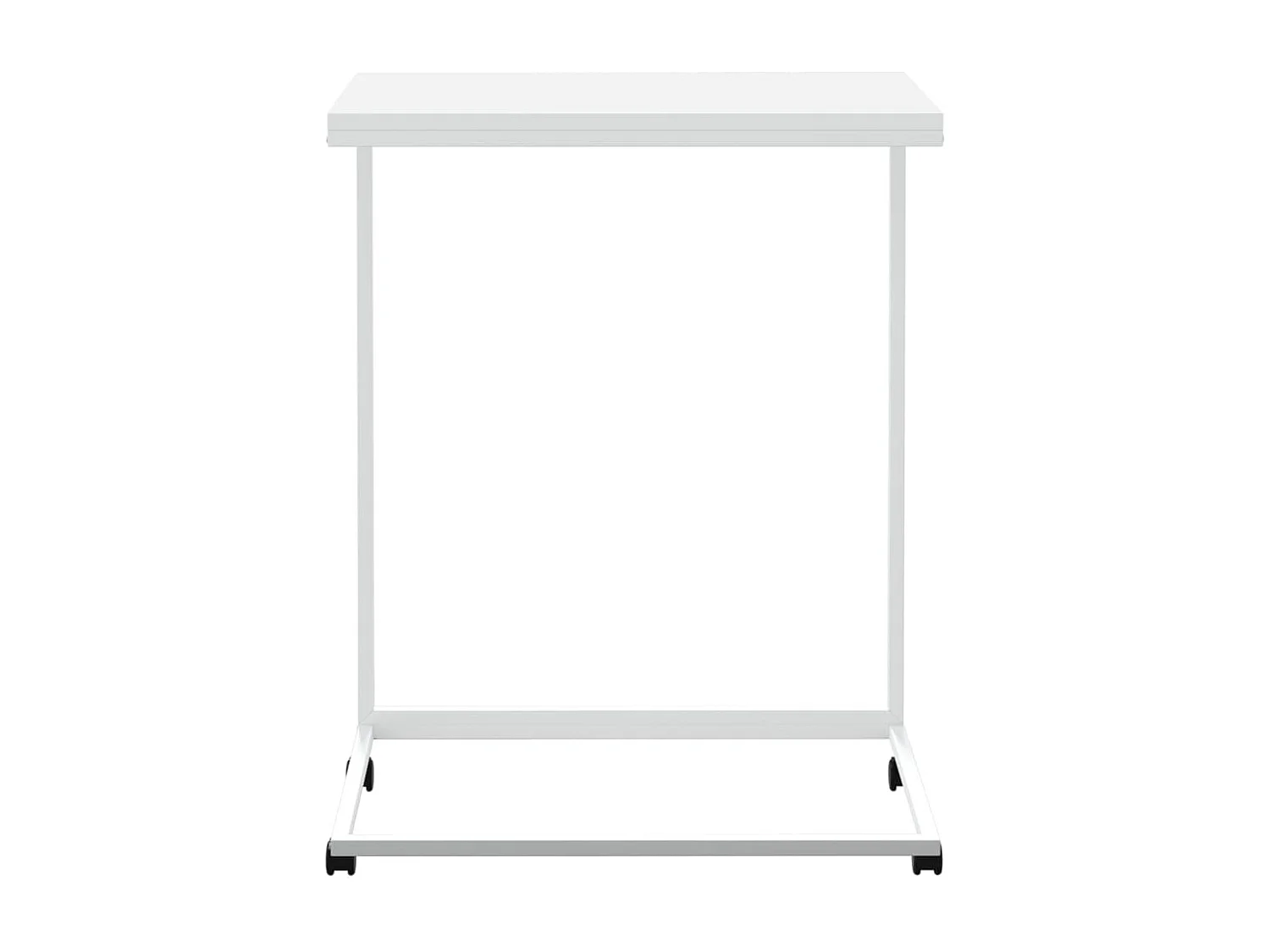 Table basse avec roues Blanc 55x35x70 cm Bois d'ingénierie GHR13922