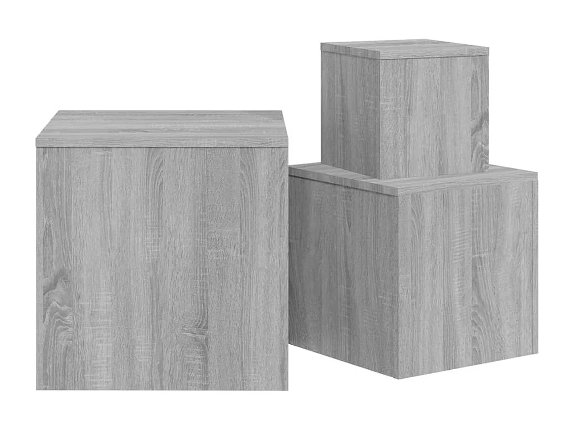 Tables basses 3 pcs Sonoma gris Bois d'ingénierie GHR31811