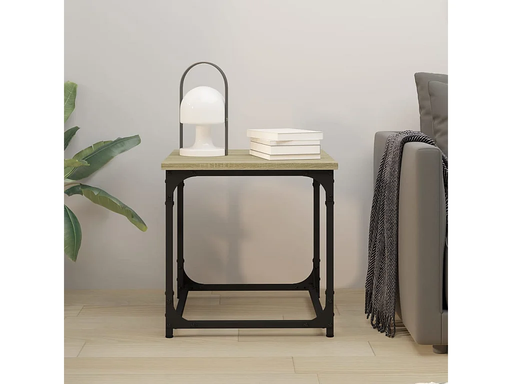 Mesa de centro madera contrachapada roble Sonoma 40x40x40 cm ES33699