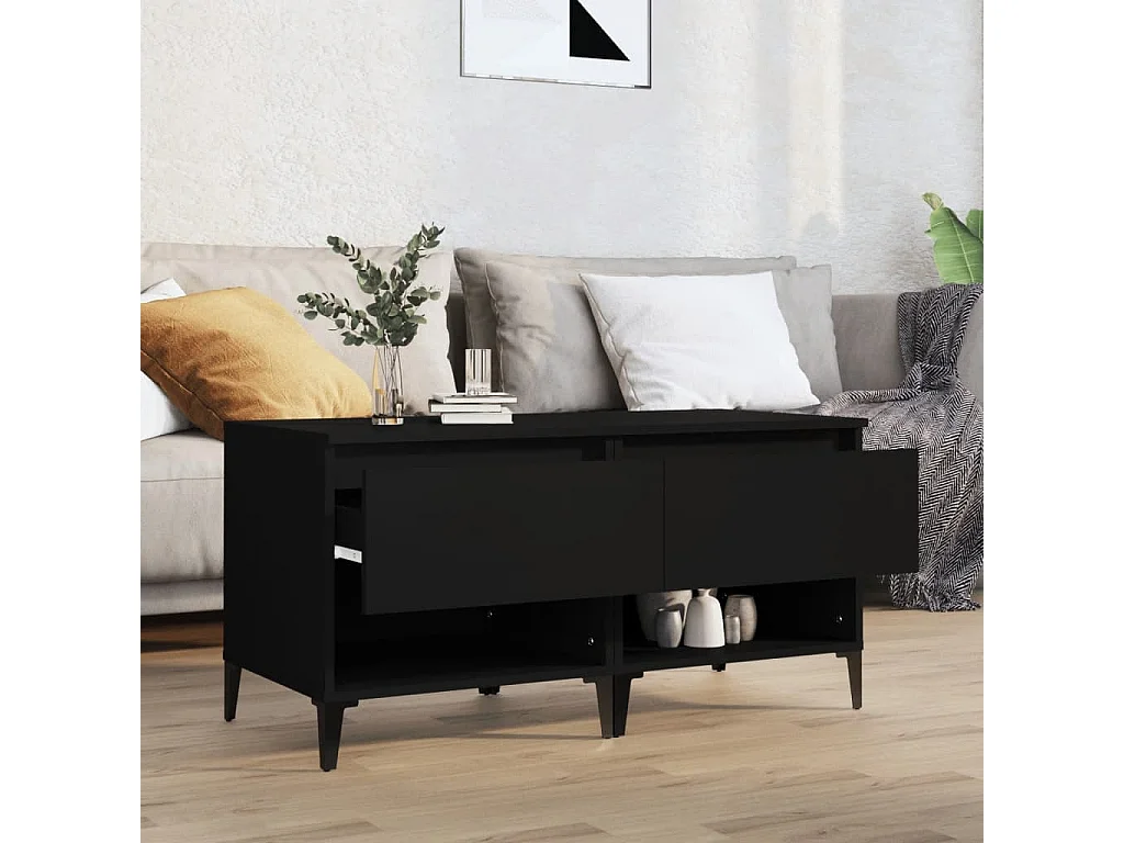 Tables basses 2 pcs Noir 50x46x50 cm Bois d’ingénierie GHR38392