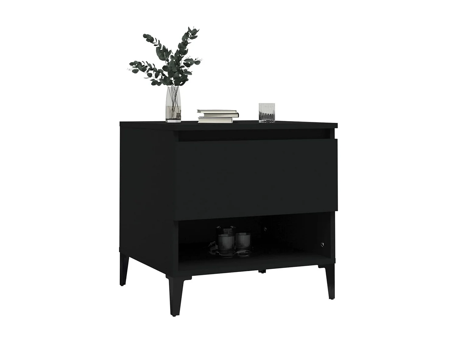 Tables basses 2 pcs Noir 50x46x50 cm Bois d’ingénierie GHR38392