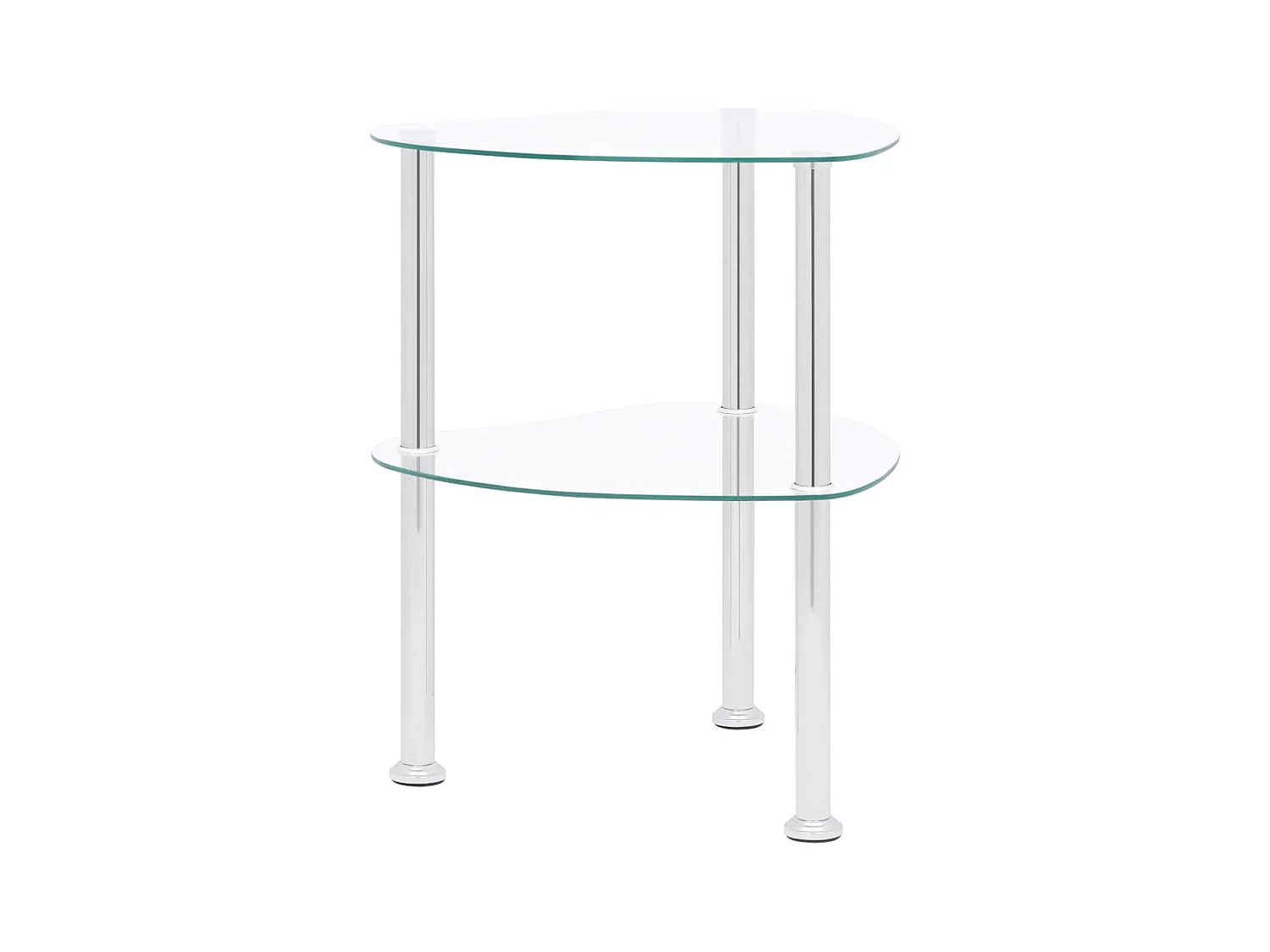 Table basse 2 niveaux Transparent 38x38x50 cm Verre trempé GHR44595